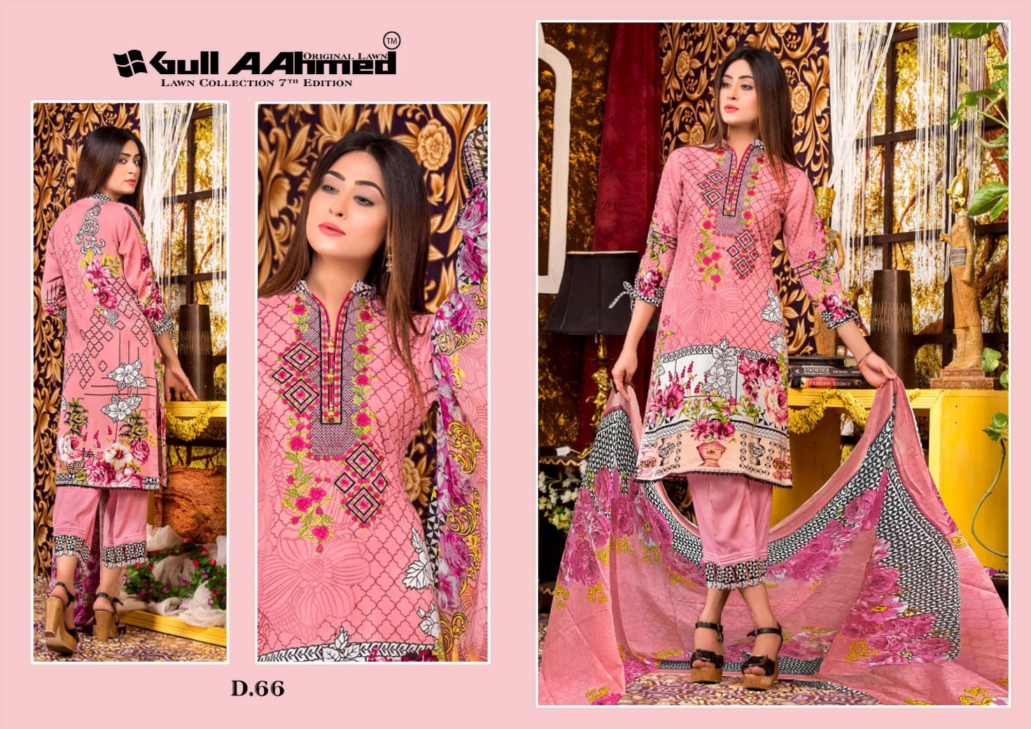 Gull Ahmed Vol 7 Pure Lawn Simple Wear Pakistani Suit Concept