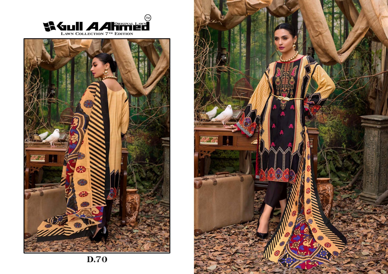 Gull Ahmed Vol 7 Pure Lawn Simple Wear Pakistani Suit Concept