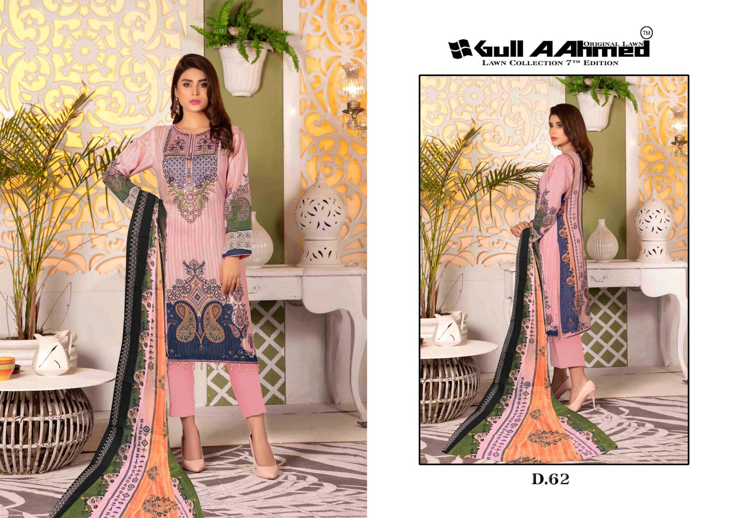 Gull Ahmed Vol 7 Pure Lawn Simple Wear Pakistani Suit Concept