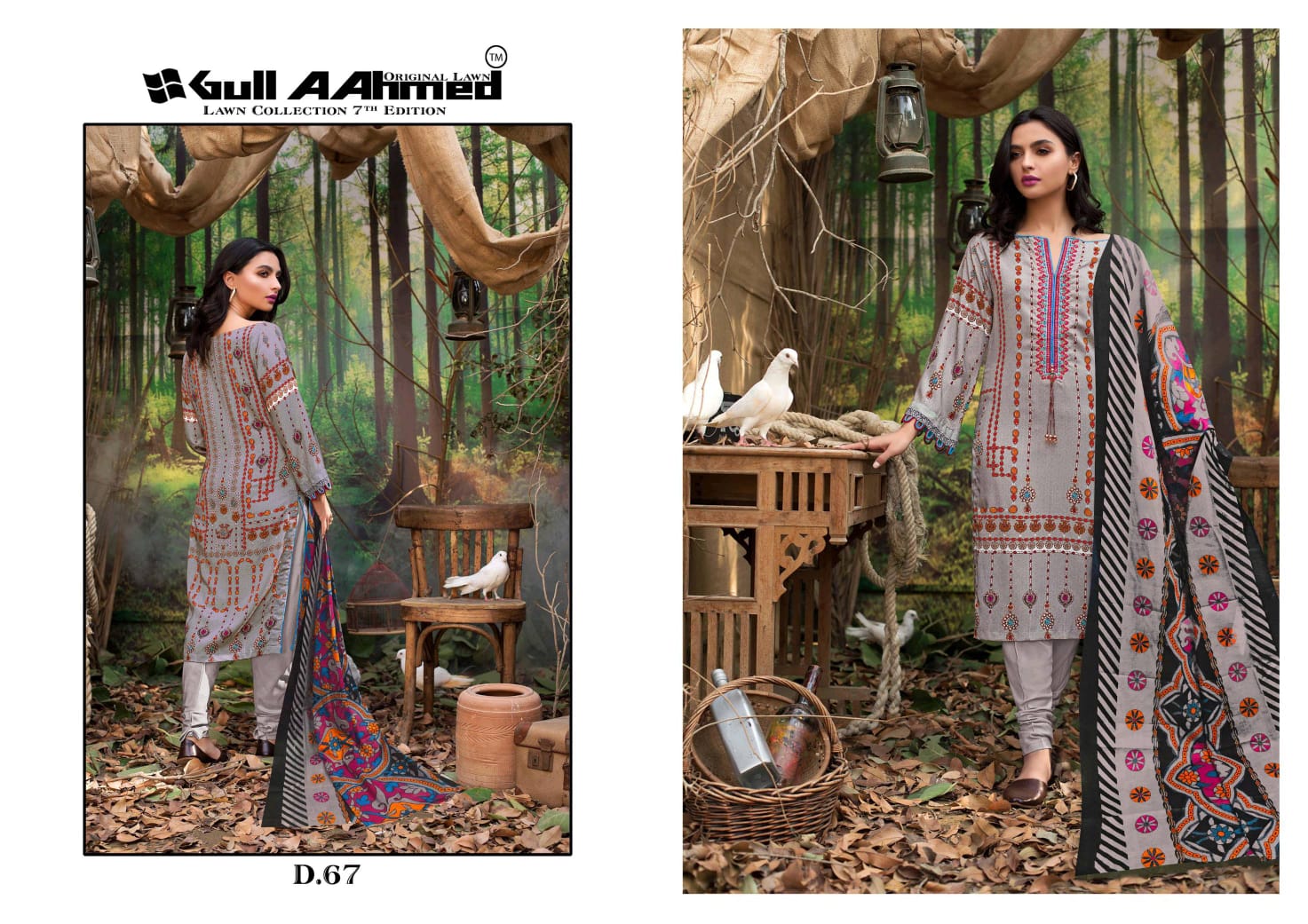 Gull Ahmed Vol 7 Pure Lawn Simple Wear Pakistani Suit Concept