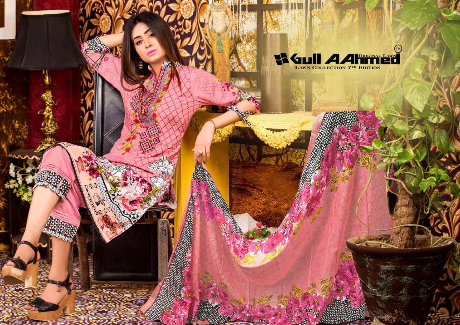 Gull Ahmed Vol 7 Pure Lawn Simple Wear Pakistani Suit Concept