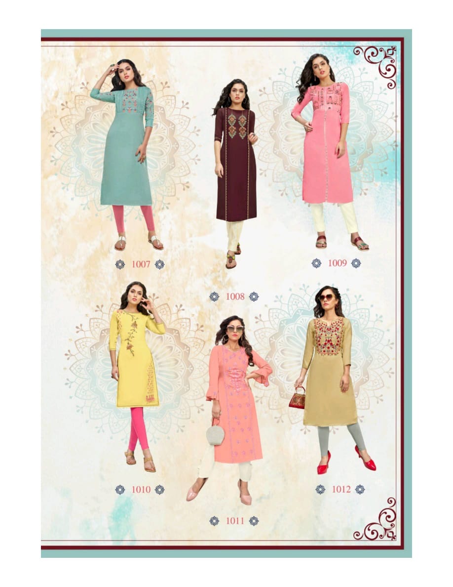 Kajal Style Fashion Saga Vol 1 Muslin With Work Collection Of Colour Full Kurti