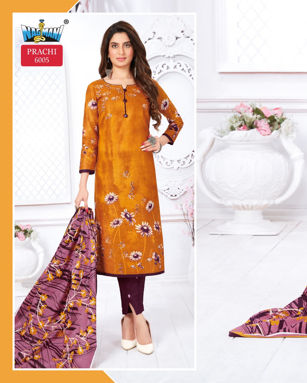Nagmani Prachi Vol 6 Series 6001-6012 Printed Pure Cotton Suit