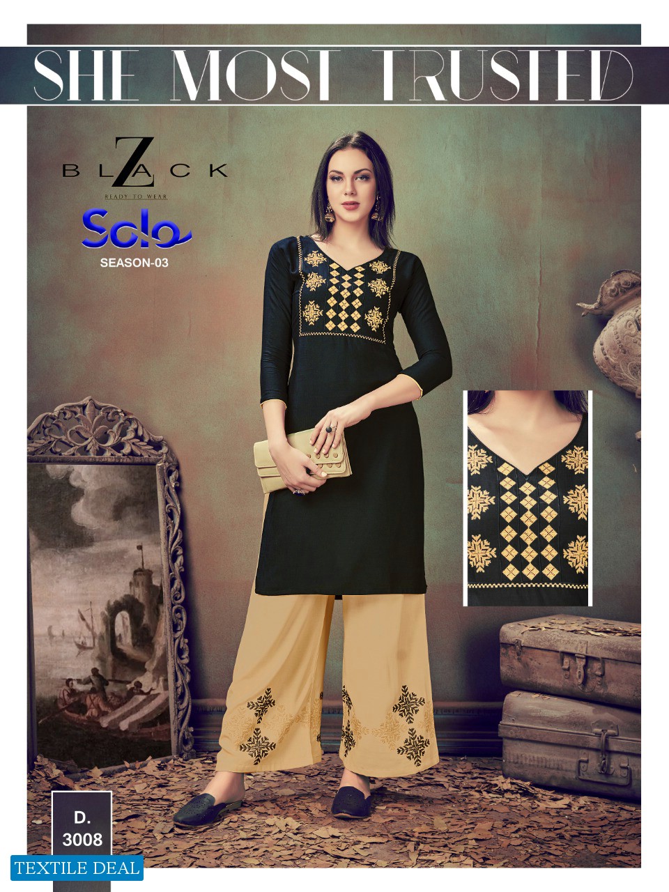 Z-black Has Launched Catalogue Name Solo #kurti