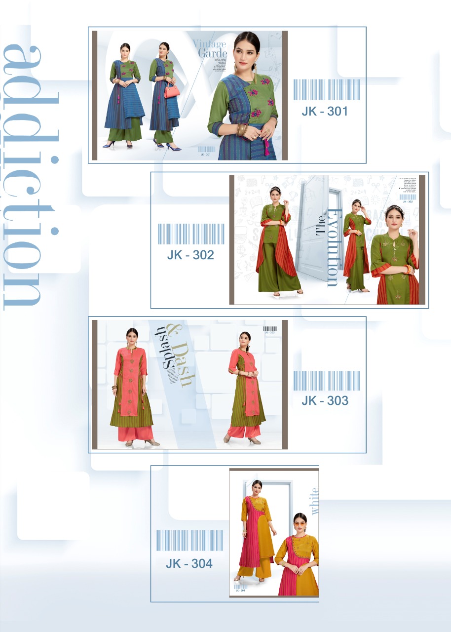 Fiesta Jashan 301-304 Series Exclusive Cotton Work Kurtis Palazzo Set Ethnic Wear Wholesale Price