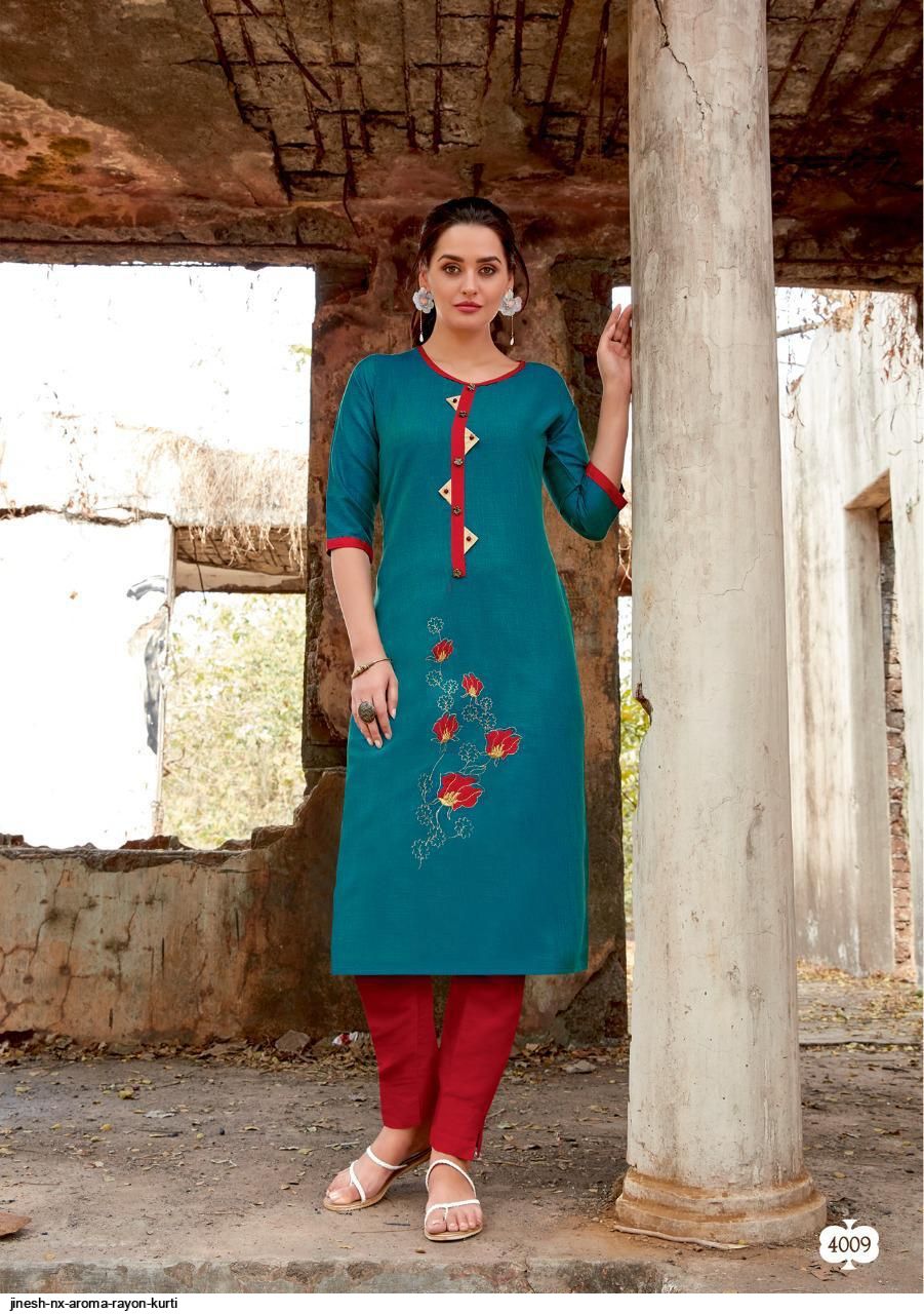 Aroma By Jinesh Nx – Rayon Kurti Catalogue By Surat Wholesale Dealer
