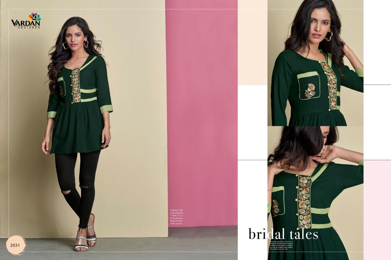 Vardhan Designer Ira Vol 2 Reyon Fabric Full Stitched Short Top Wholsale Price In Surat