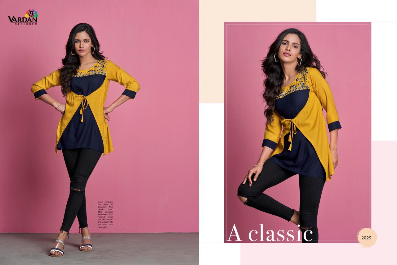 Vardhan Designer Ira Vol 2 Reyon Fabric Full Stitched Short Top Wholsale Price In Surat