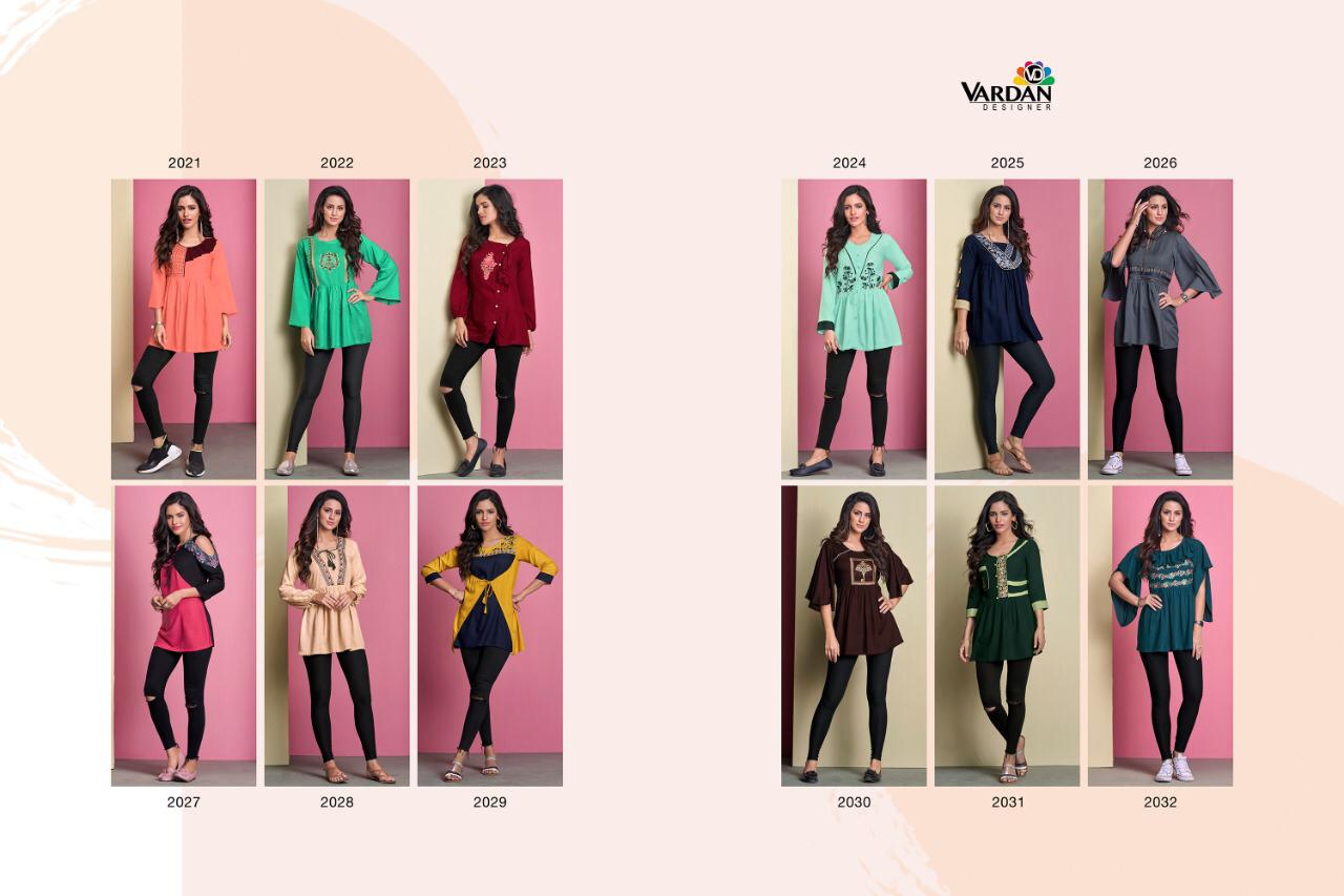 Vardhan Designer Ira Vol 2 Reyon Fabric Full Stitched Short Top Wholsale Price In Surat