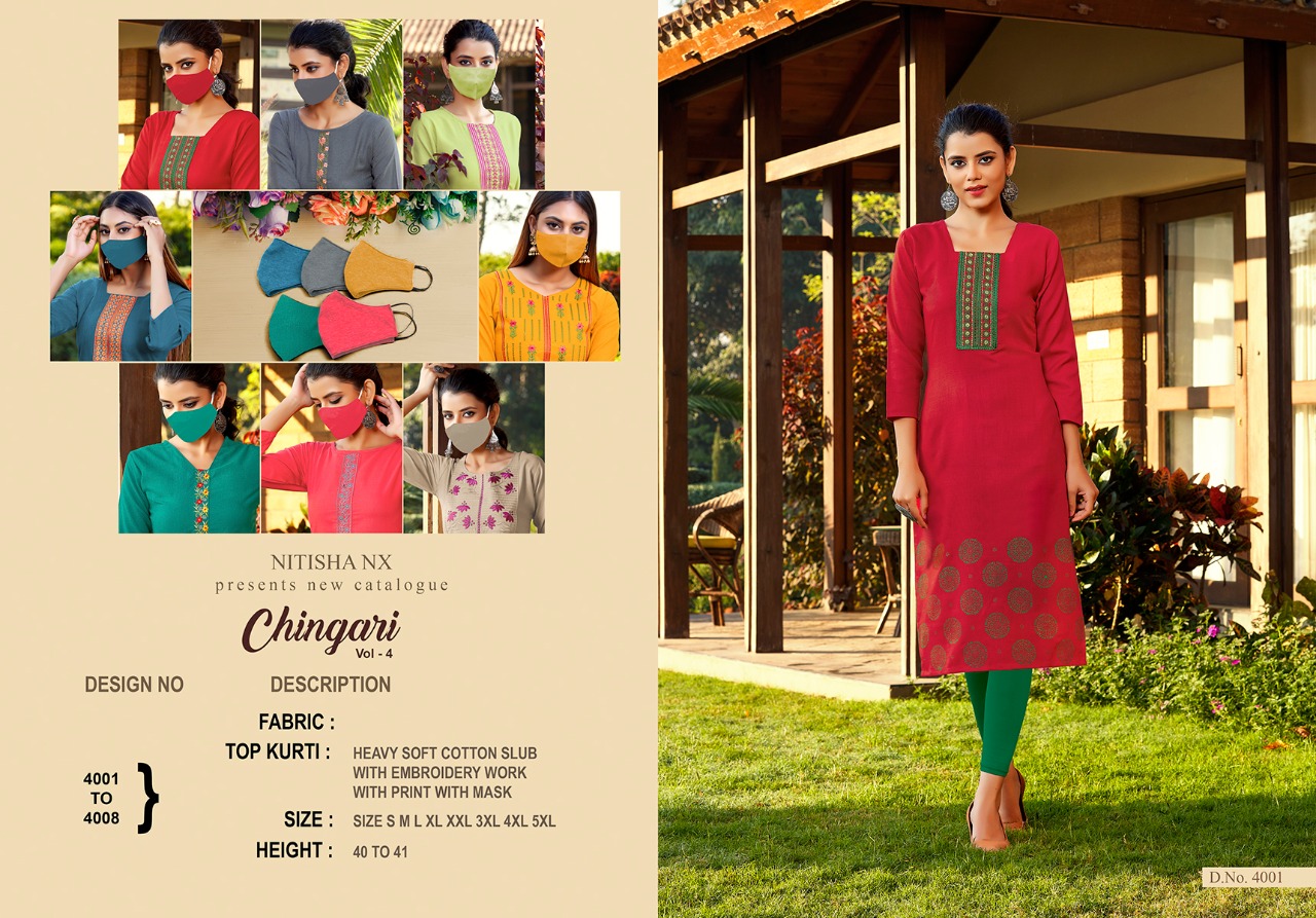 Nitisha Nx Present Chingari Vol-4 Kurti At Wholesale