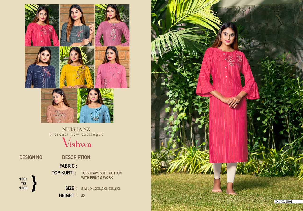 Nitisha Nx Present Vishwa New Designer Kurti Catlogue Wholesale