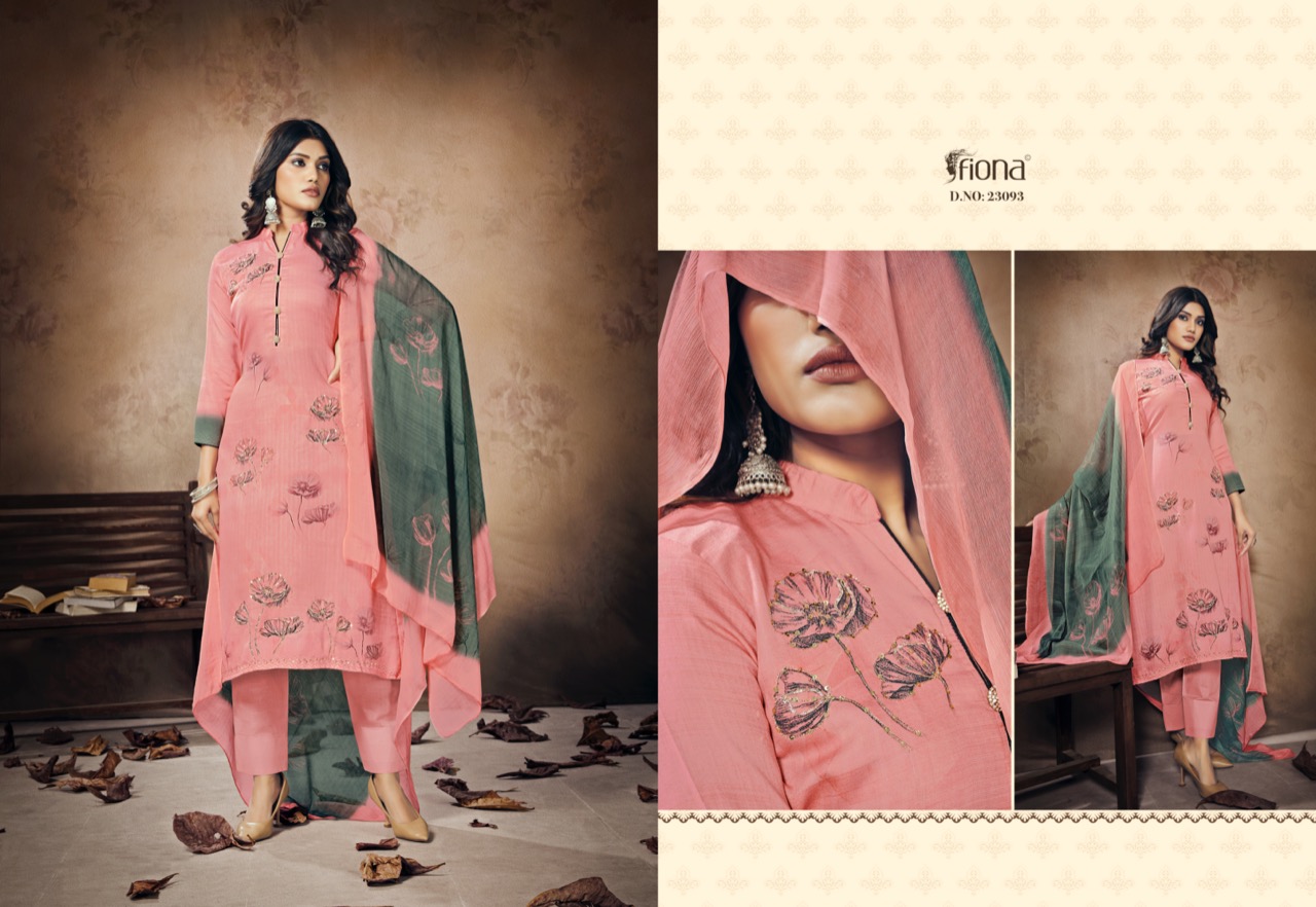 Fiona Nazakat Pure Jam Silk With Embroidery Hand Work Salwar Kameez Collection At Wholesale Rate
