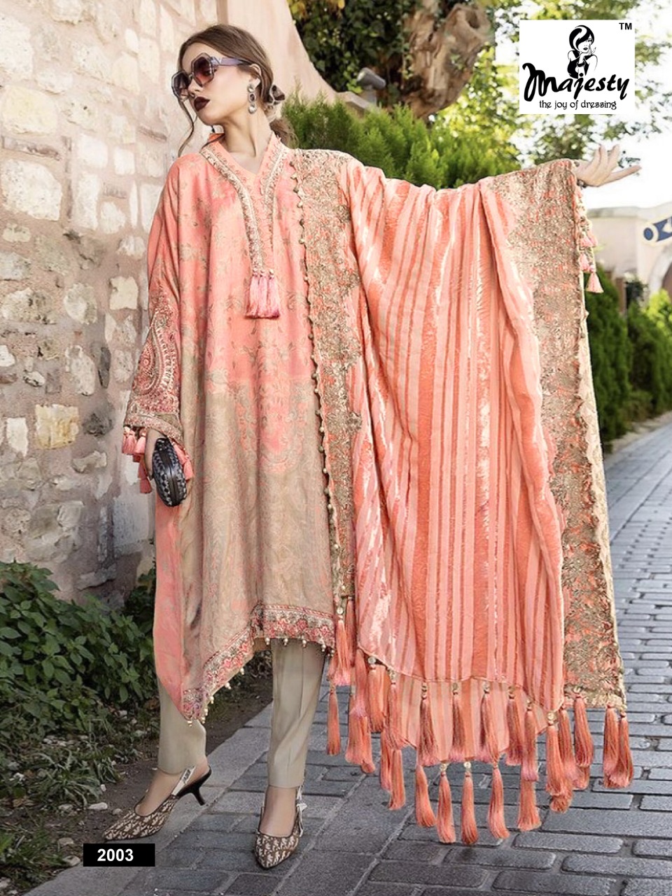 Majesty Maria Vol 2 Digital Printed Jam Silk With Patch Embroidery Work Pakistani Dress Material At Wholesale Rate