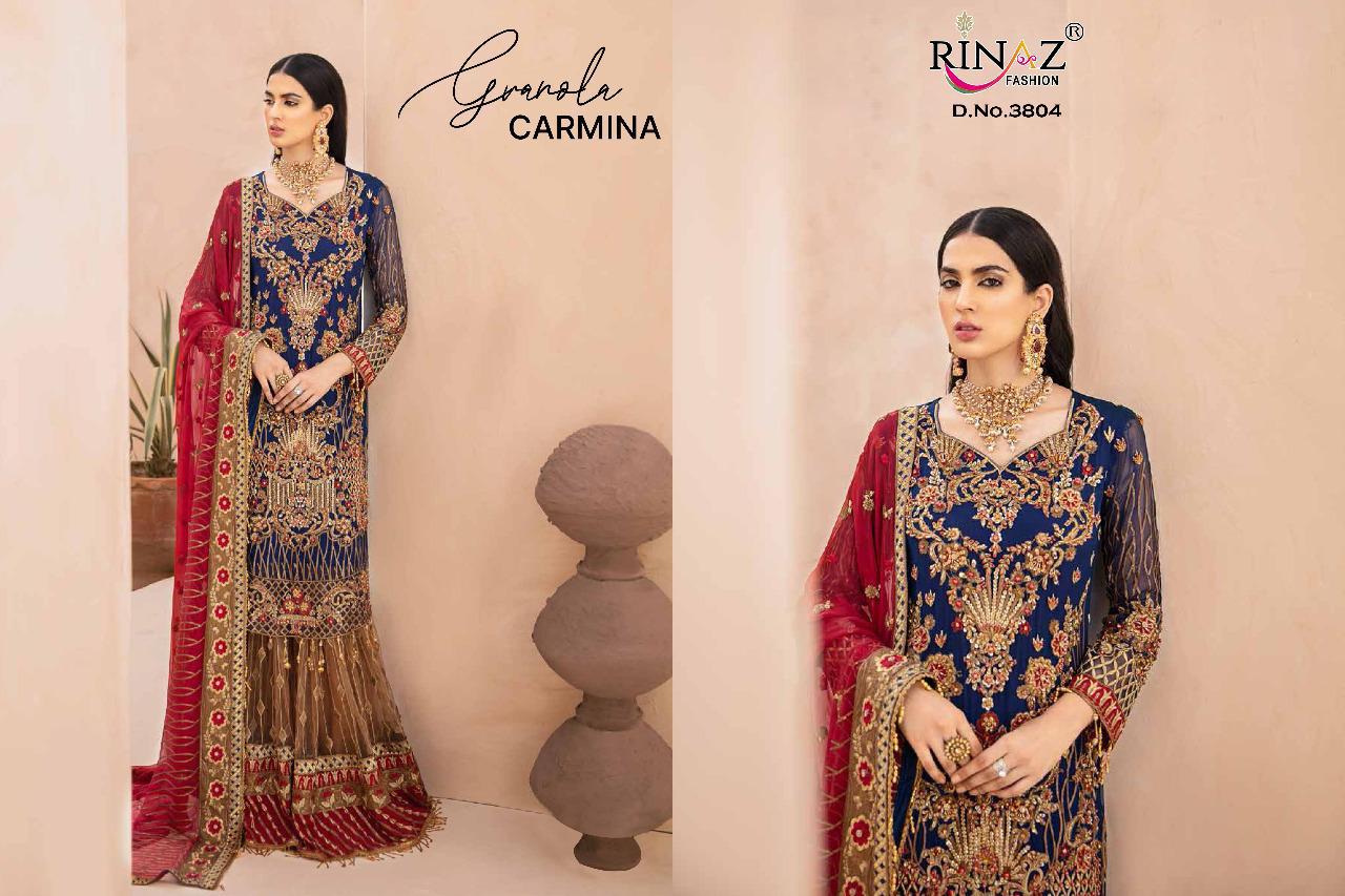 Rinaz Fashion Emaan Adeel Vol 2 Bridal Collection Faux Georgette With Heavy Embroidery Work Pakistani Dress Material At Wholesale Rate