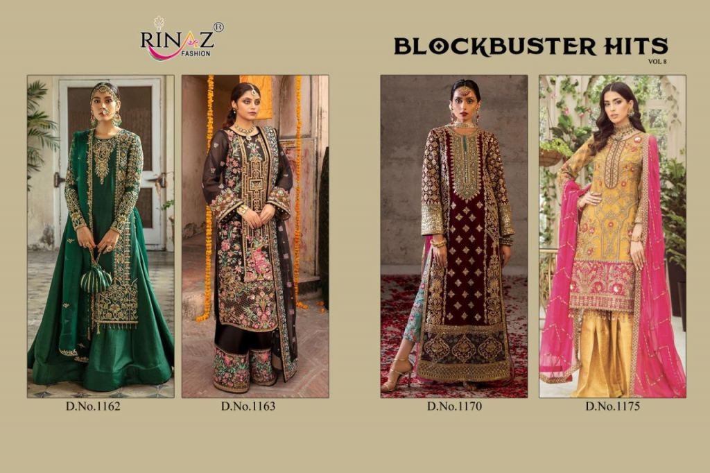 Rinaz Presents Block Buster Hits Vol 8 Pakistani Salwar Suits Pakistani Suits