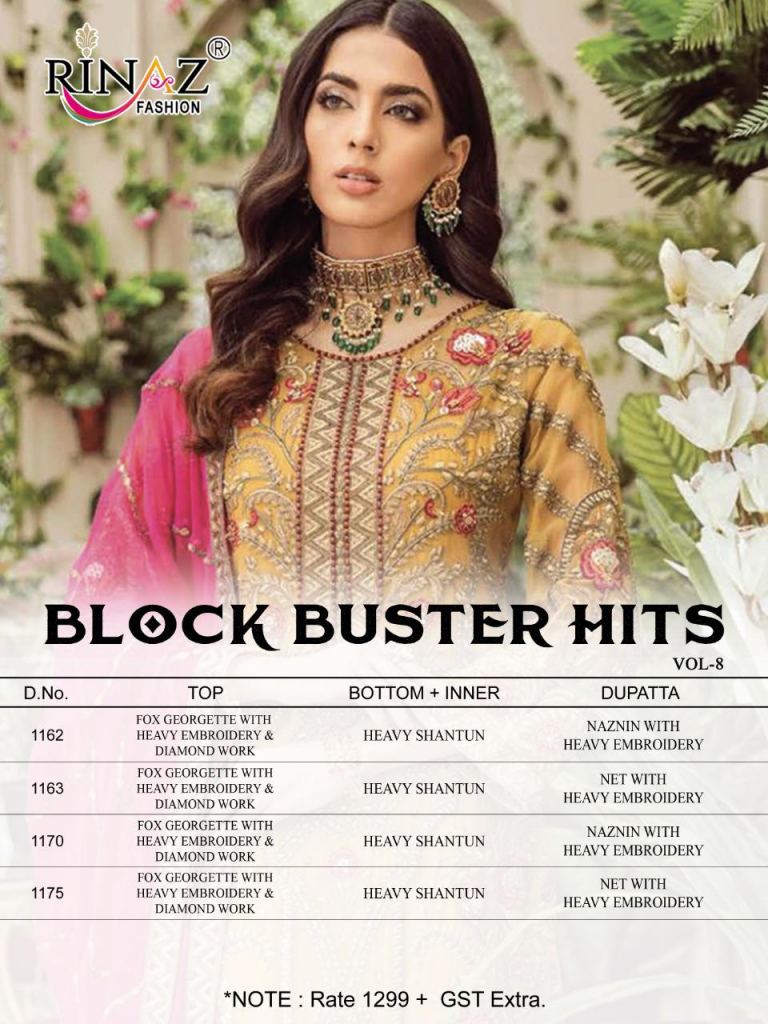 Rinaz Presents Block Buster Hits Vol 8 Pakistani Salwar Suits Pakistani Suits