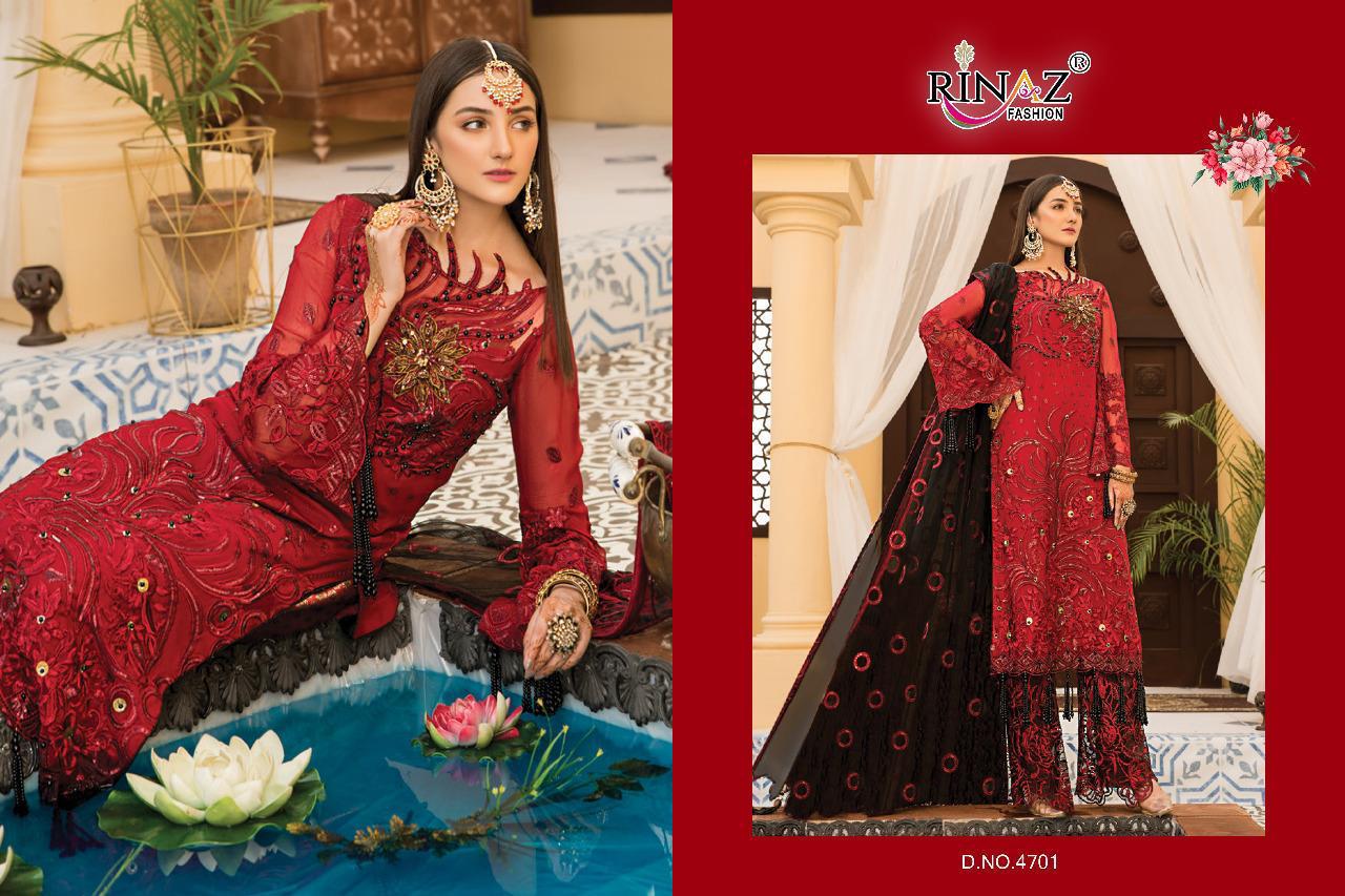 Rinaz Fashion Maryam’s Gold Vol 7 Fox Georgette With Heavy Embroidery Work Pakistani Suits