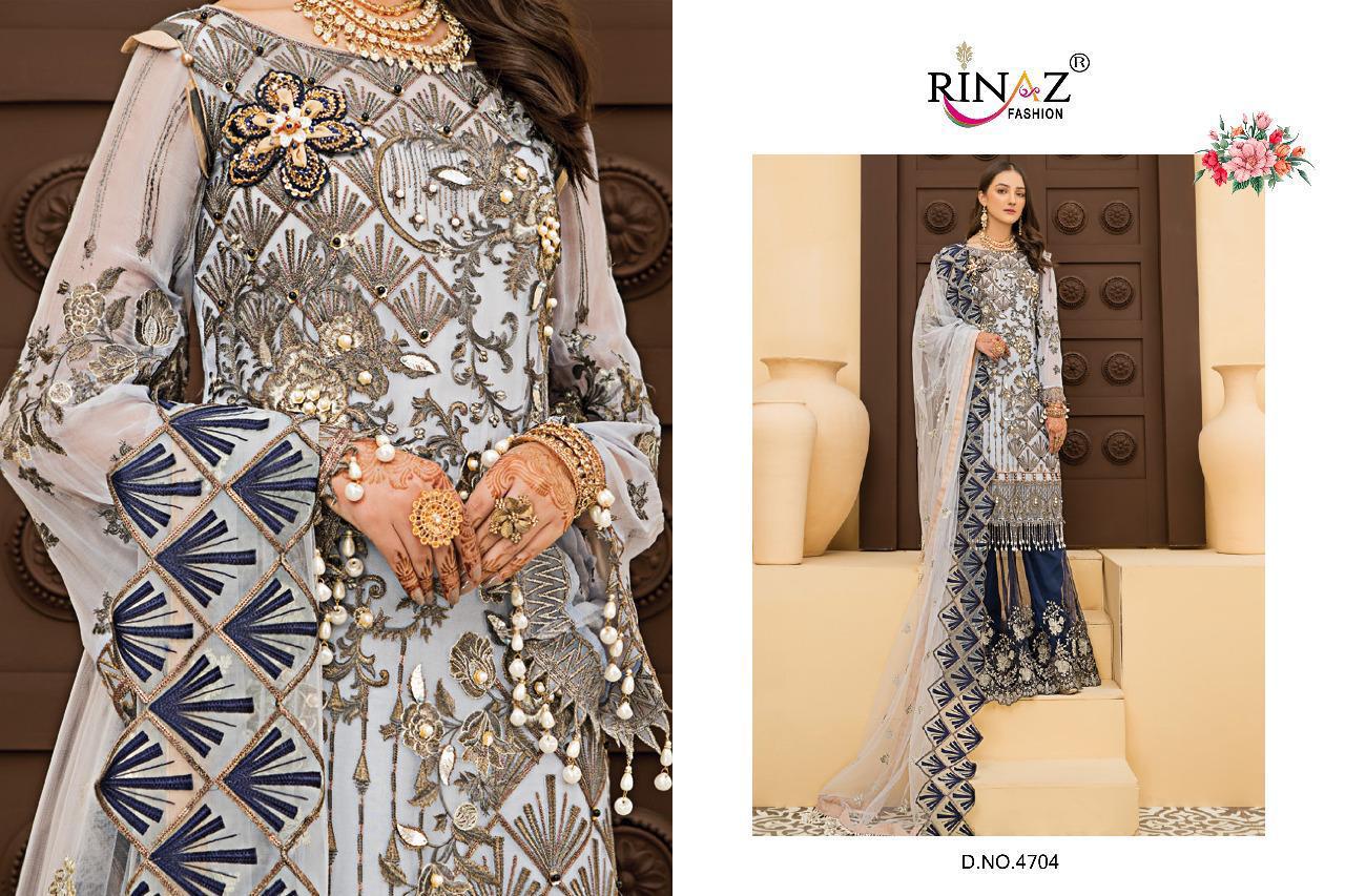 Rinaz Fashion Maryam’s Gold Vol 7 Fox Georgette With Heavy Embroidery Work Pakistani Suits