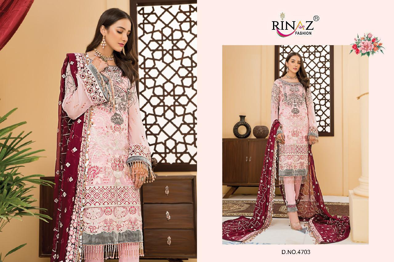 Rinaz Fashion Maryam’s Gold Vol 7 Fox Georgette With Heavy Embroidery Work Pakistani Suits