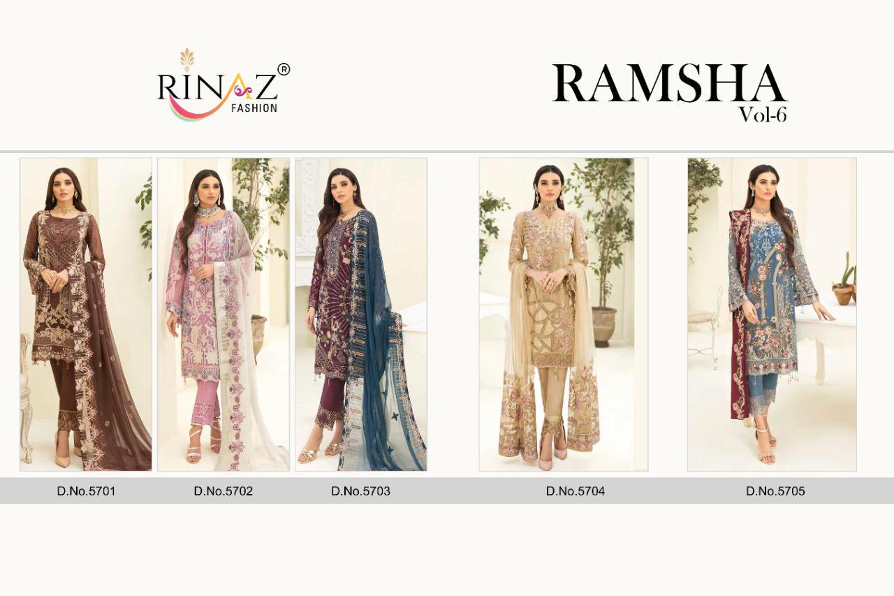 Rinaz Ramsha Vol-6 Heavy Pakistani Salwar Suits Collection