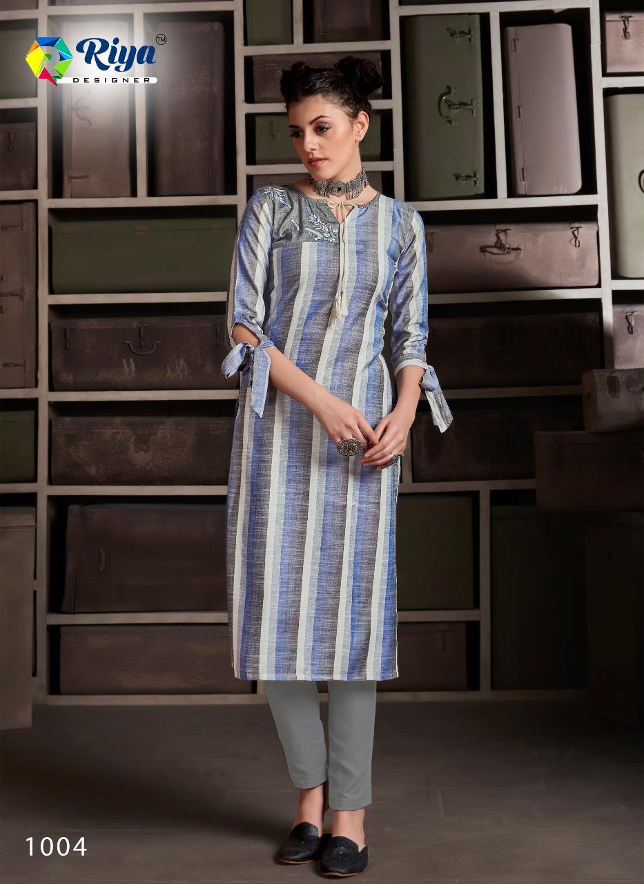 Straight kurti and pant with hand block print and gotta work - Kurti Fashion-hanic.com.vn