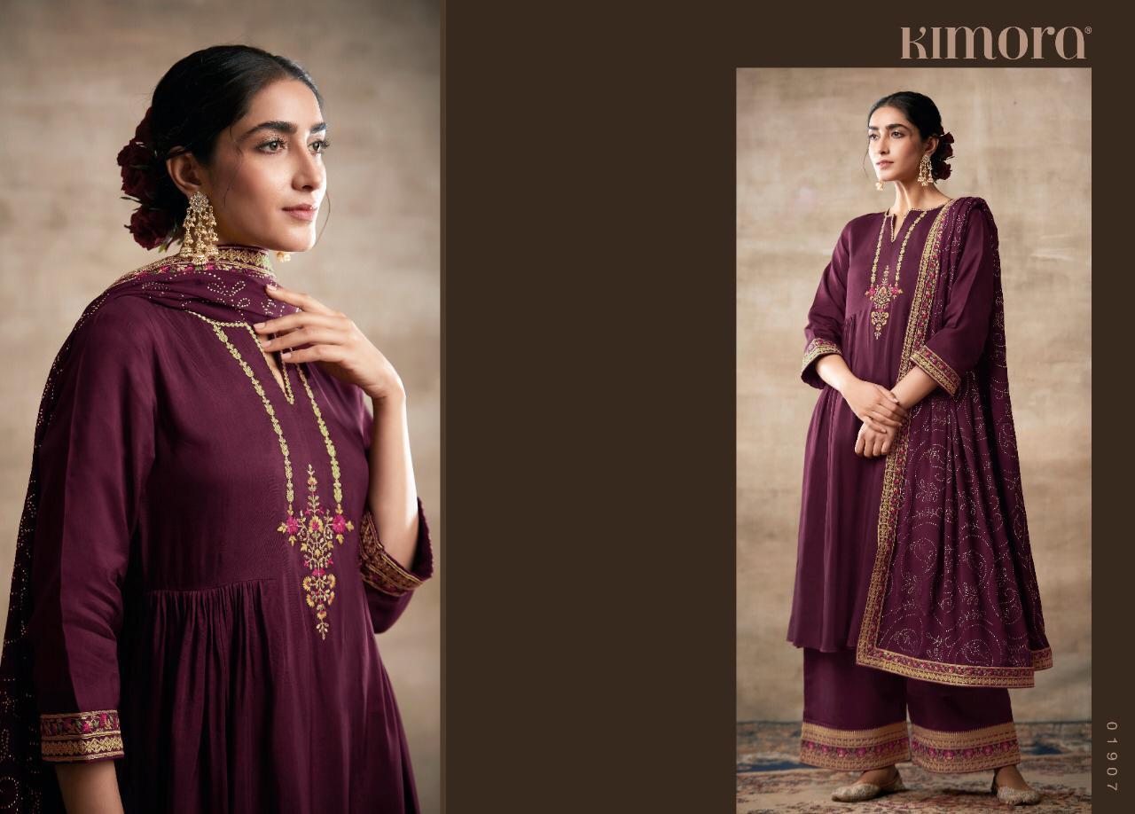 Kimora Fashion Noorani Designer Tusser Silk With Embroidery Work Dress Material At Wholesale Rate