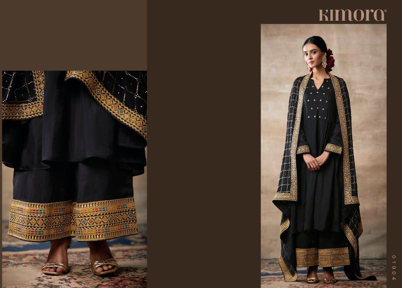 Kimora Fashion Noorani Designer Tusser Silk With Embroidery Work Dress Material At Wholesale Rate