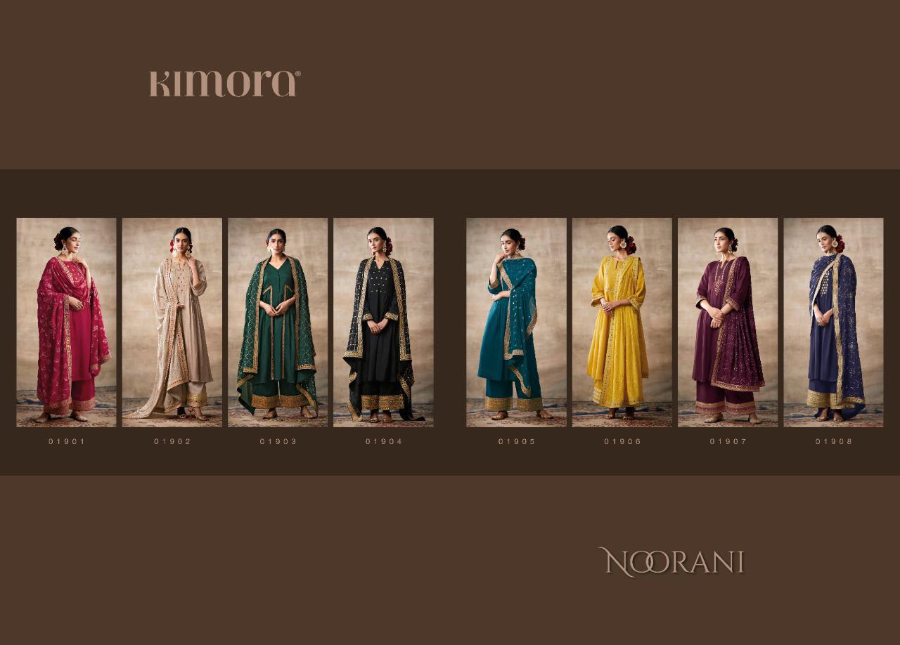 Kimora Fashion Noorani Designer Tusser Silk With Embroidery Work Dress Material At Wholesale Rate