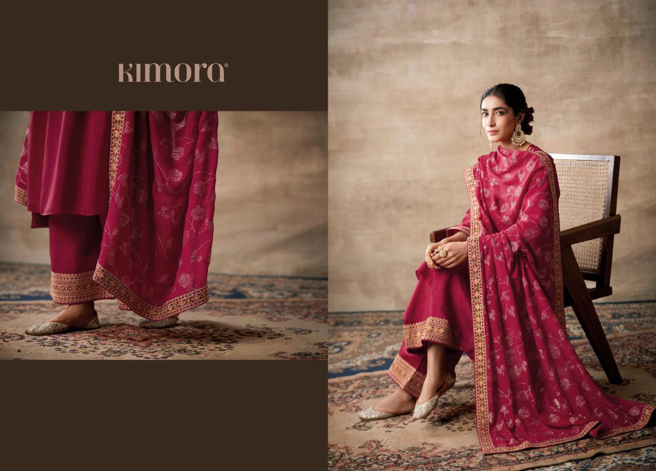 Kimora Fashion Noorani Designer Tusser Silk With Embroidery Work Dress Material At Wholesale Rate
