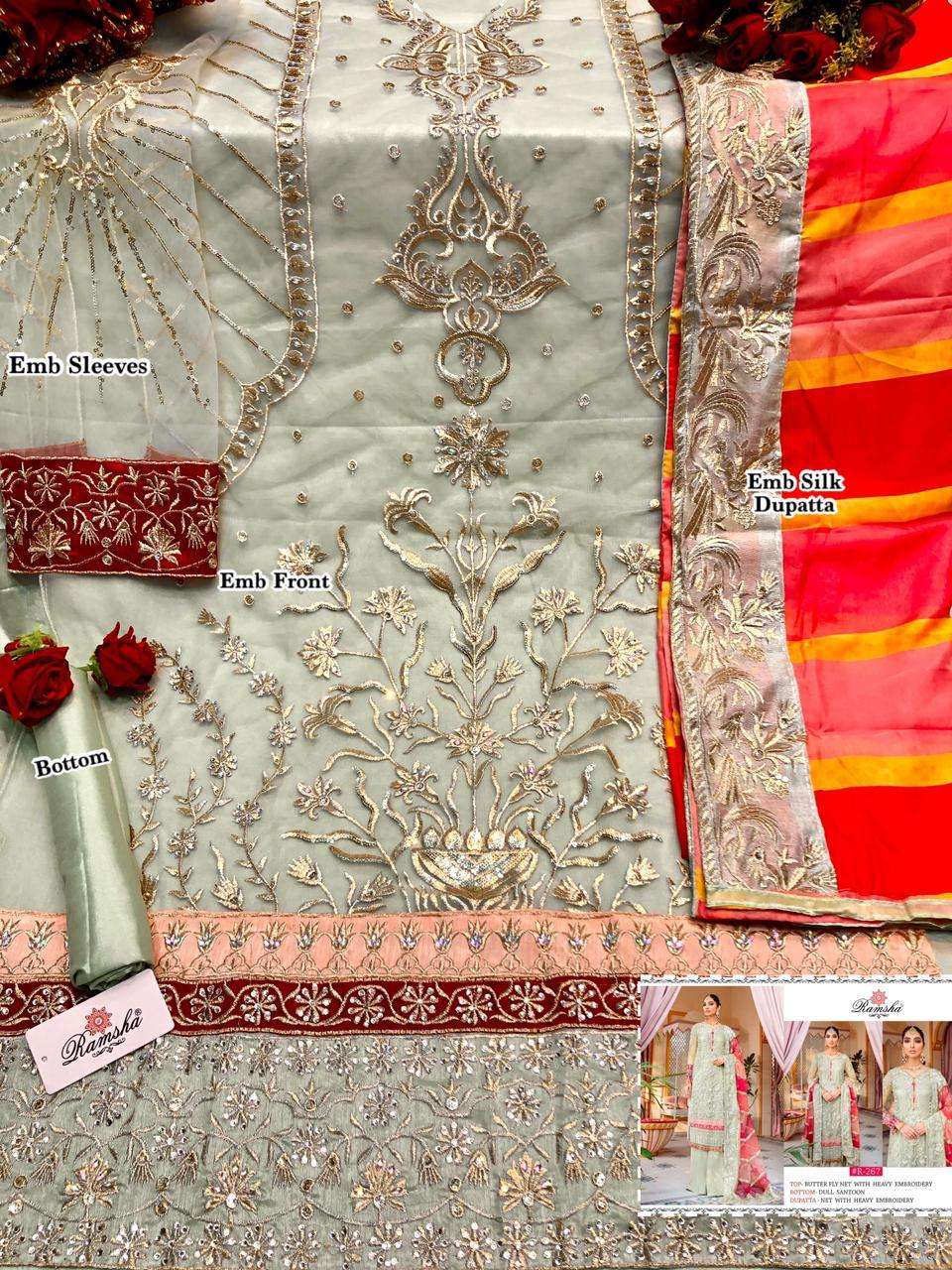 Ramsha Vol 1 R265 To R268 Series Designer Pakistani Suit Catalog