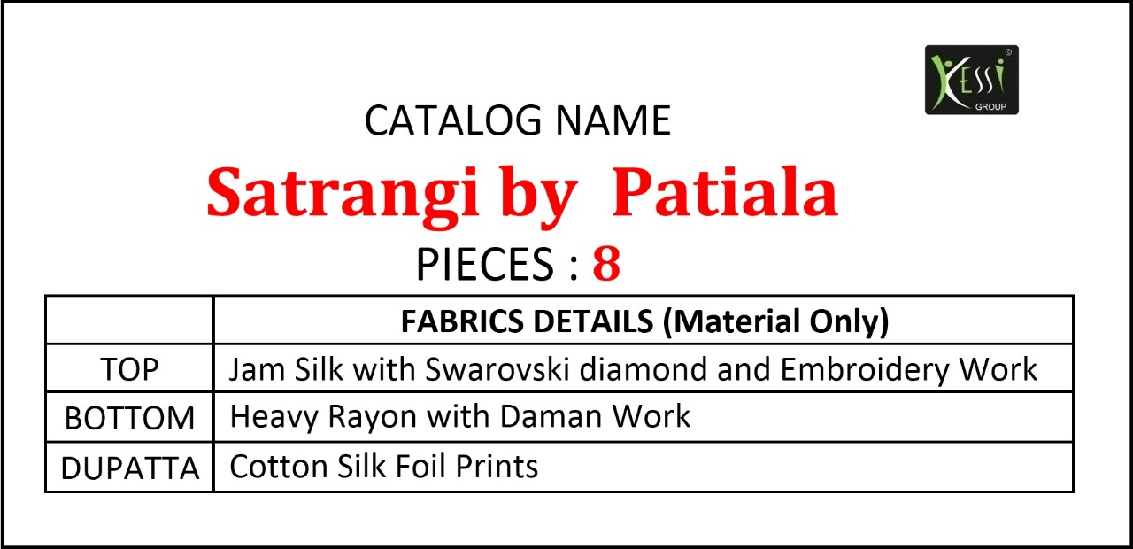 Satrangi By Patiala By Kessi Jam Silk Embroidery Patiyala Salwar Kameez