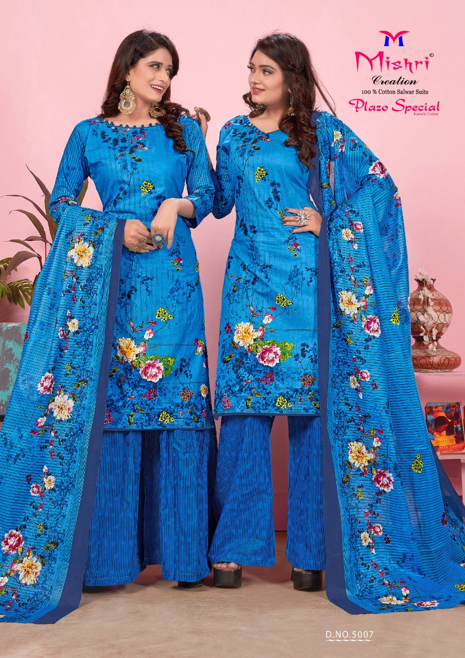 Mishri Creation Launched Plazzo Special Vol 5 Pure Cotton Dress Materials Salwar Suits