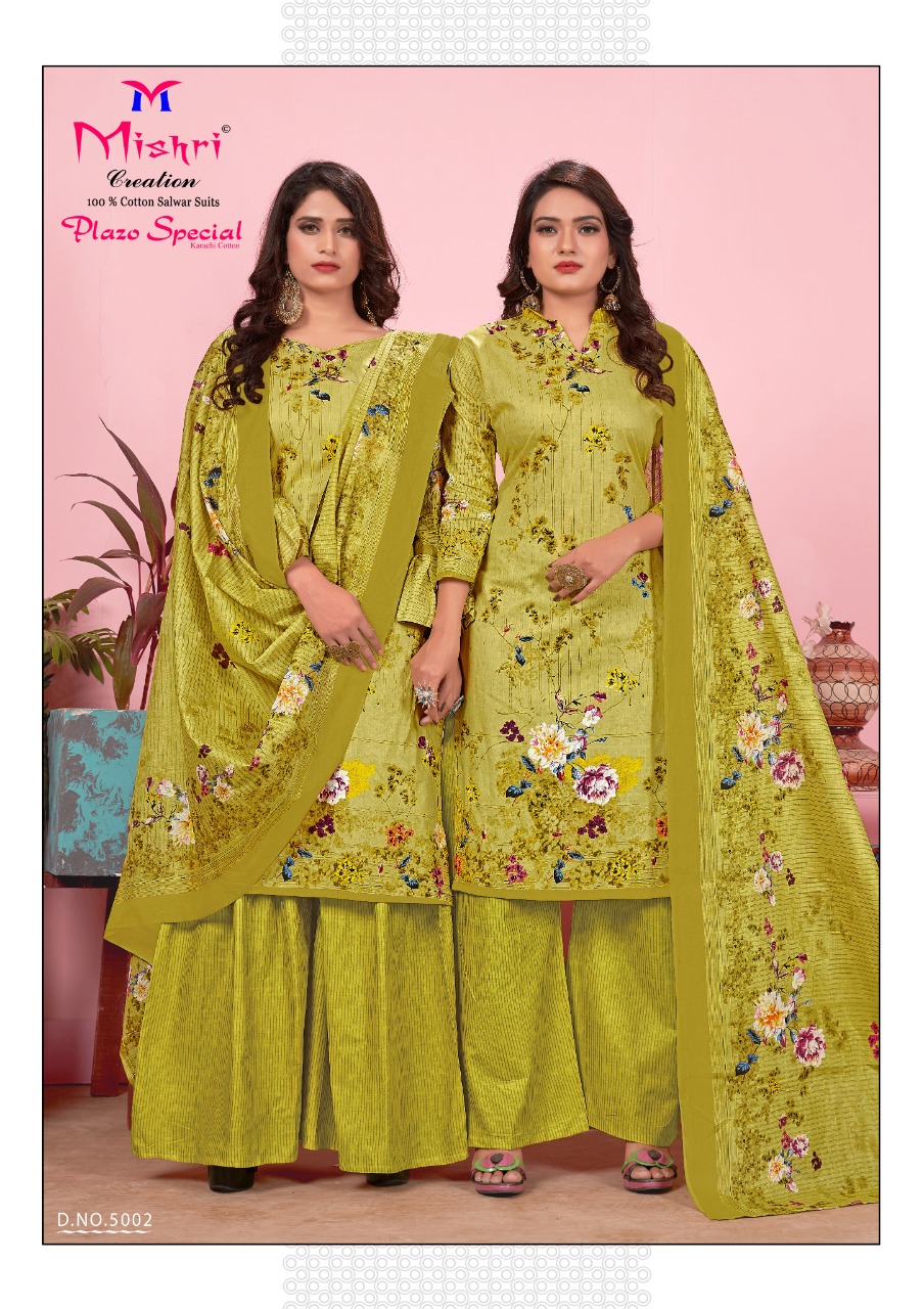 Mishri Creation Launched Plazzo Special Vol 5 Pure Cotton Dress Materials Salwar Suits