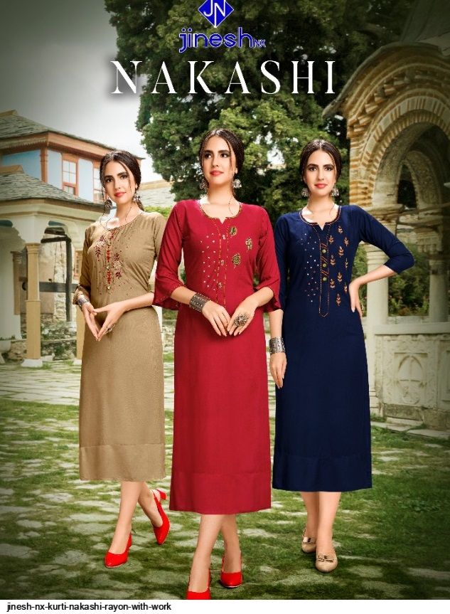 Jinesh Nx Kurti Nakashi Rayon With Work