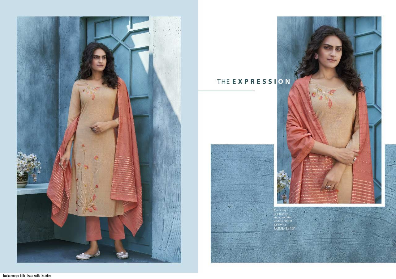 Kalaroop Title Liva Silk Kurtis