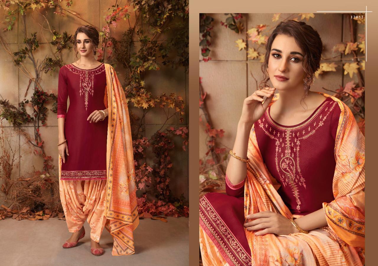 Designer Readymade Cotton Satin Patiala Salwar Kameez