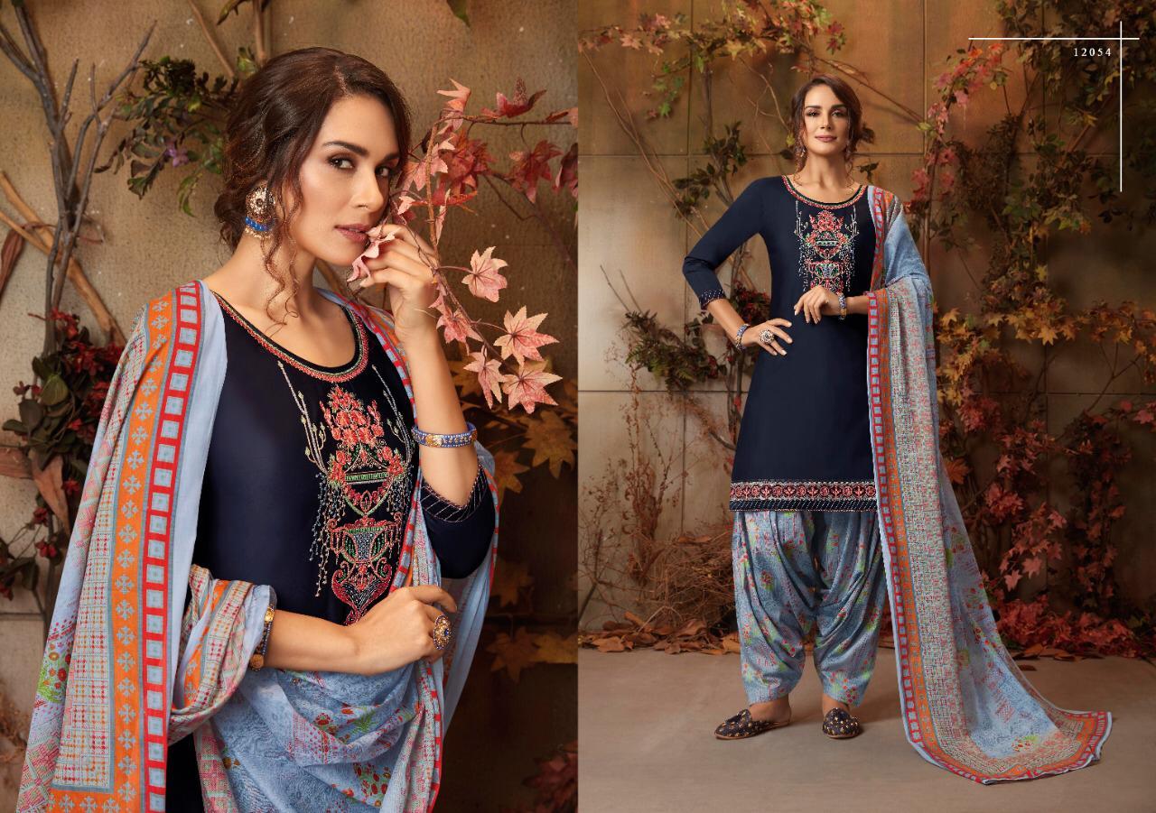Designer Readymade Cotton Satin Patiala Salwar Kameez