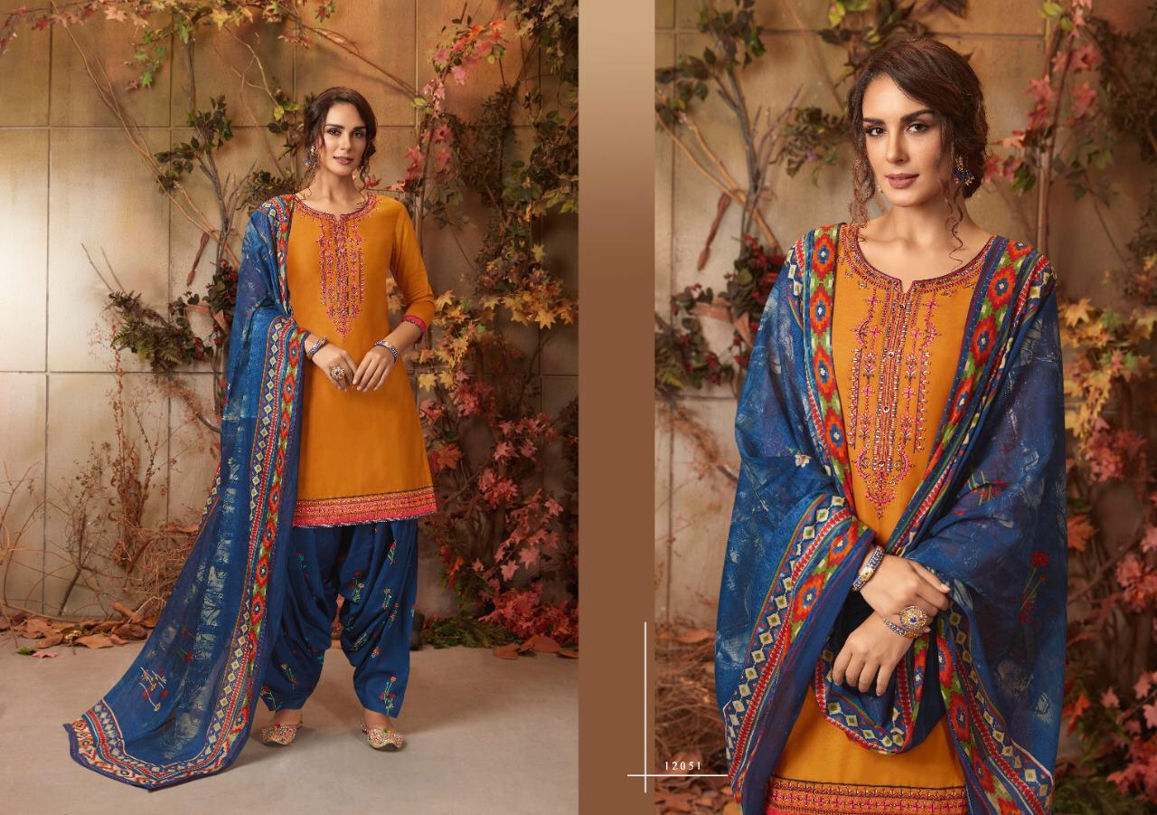 Designer Readymade Cotton Satin Patiala Salwar Kameez