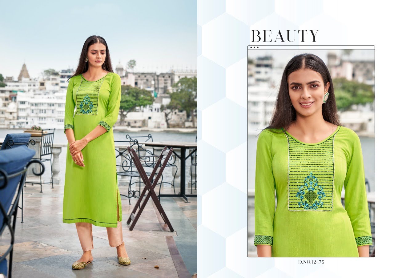 Designer Kurti With Heavy Look And Beautifull Embroidered Designer Party Wear