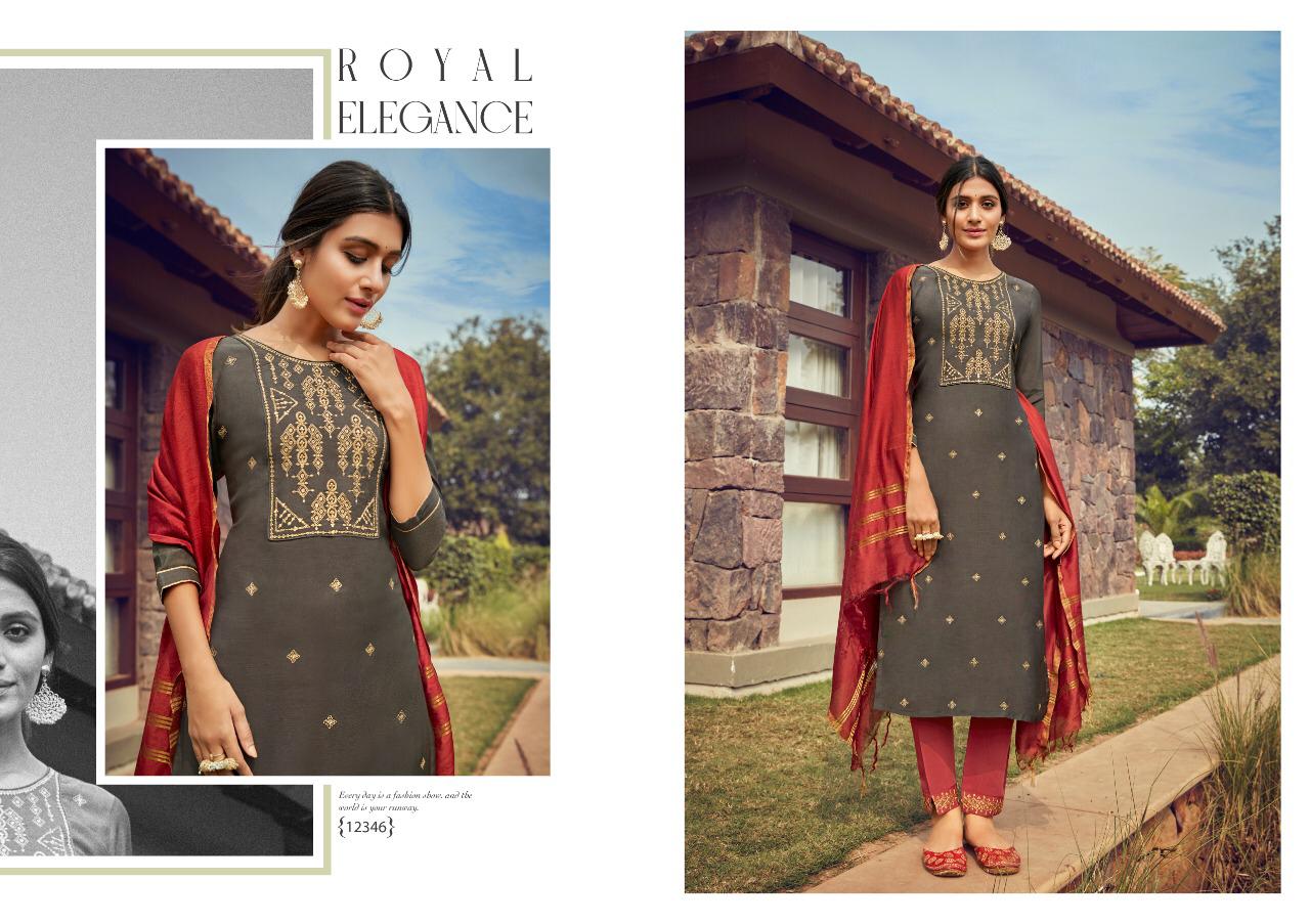 Kajree Ramee 12343-12346 Series Muslin Sequence Work Salwar Suits Collection