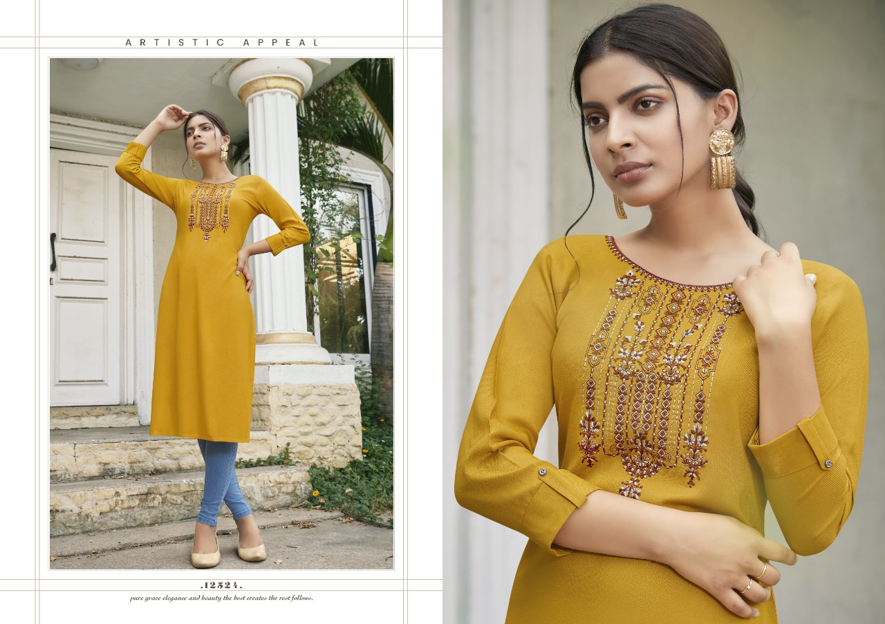 Designer Kurti With Heavy Look And Beautiful Party Wear
