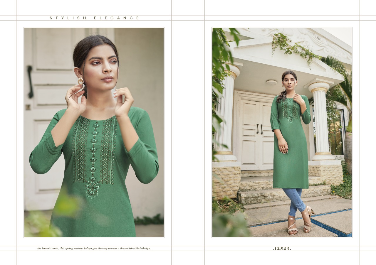 Designer Kurti With Heavy Look And Beautiful Party Wear