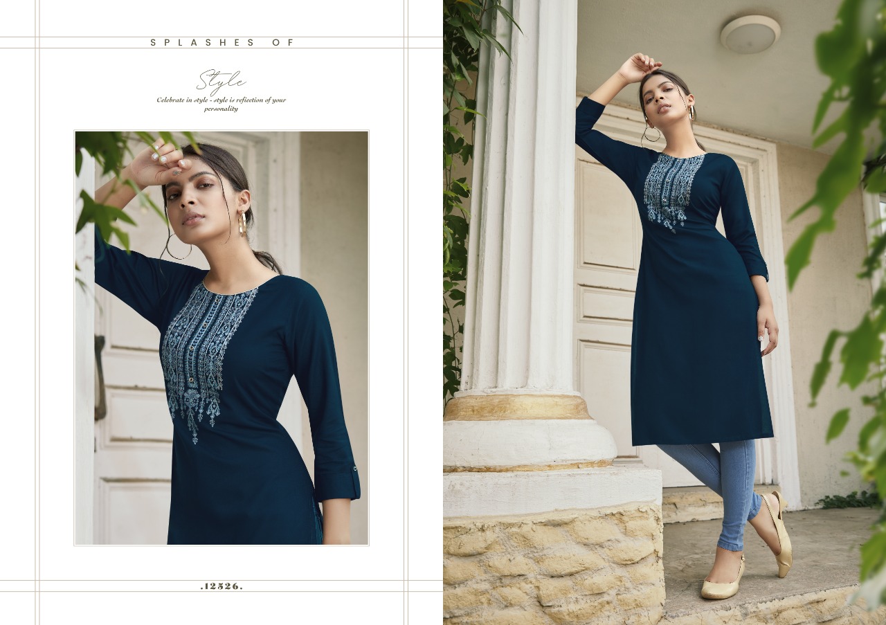 Designer Kurti With Heavy Look And Beautiful Party Wear