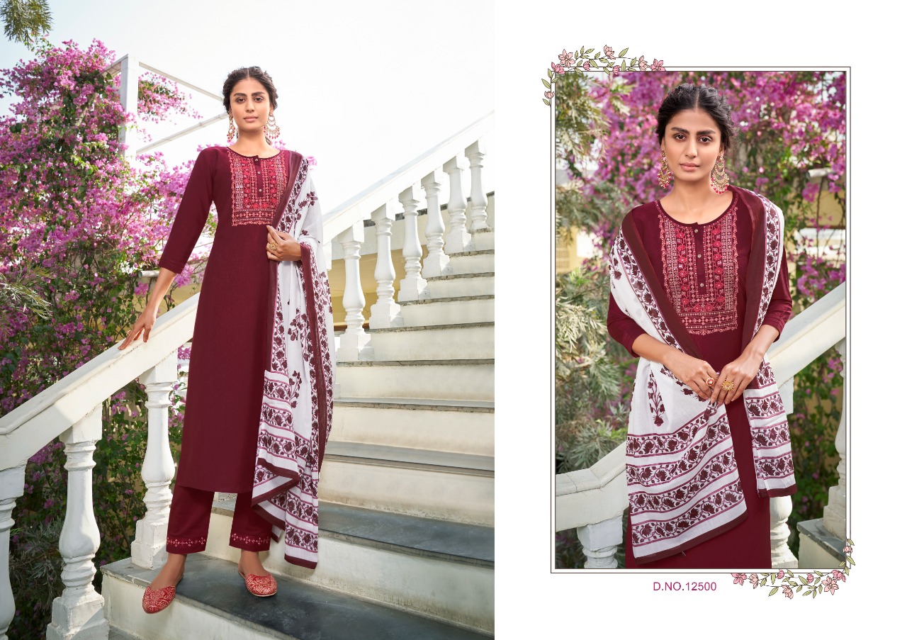 Lining Silk With Fancy Embroidery Work Ready Made Salwar Suits