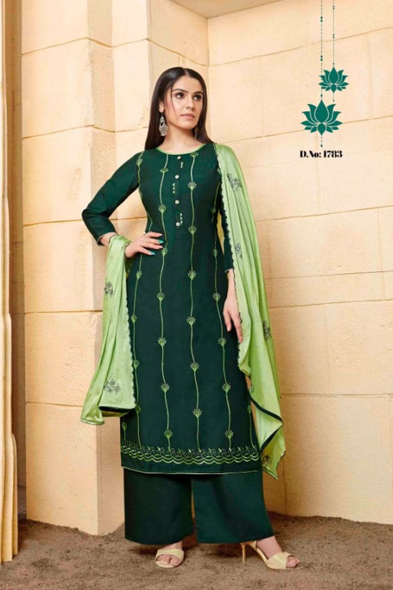Pack Of Casual Wear Embroidery Work Rayon Suit