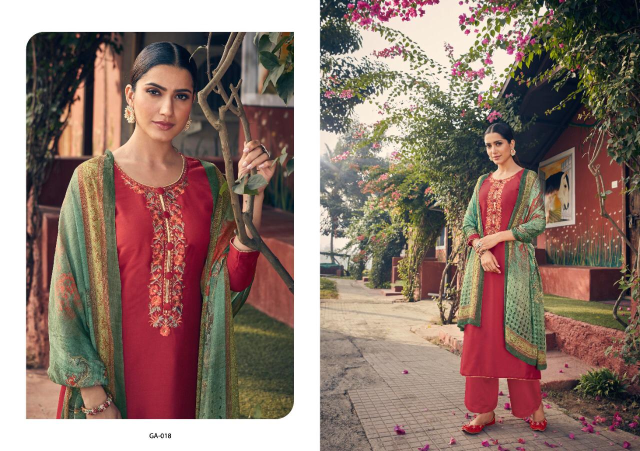 Emerald Designer Pure Jam Silk Cotton With Self Embroidery Work Dress Material