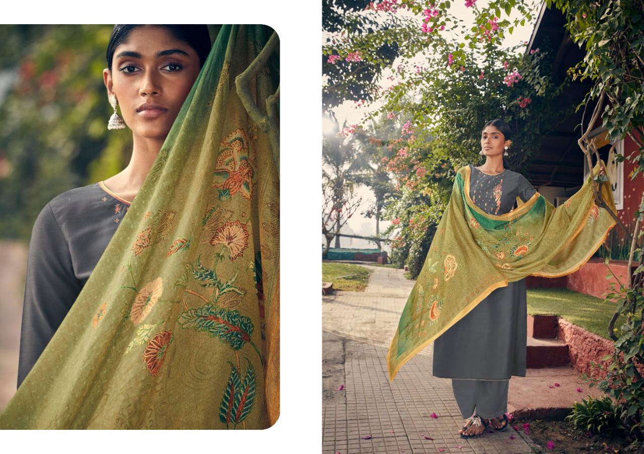 Emerald Designer Pure Jam Silk Cotton With Self Embroidery Work Dress Material