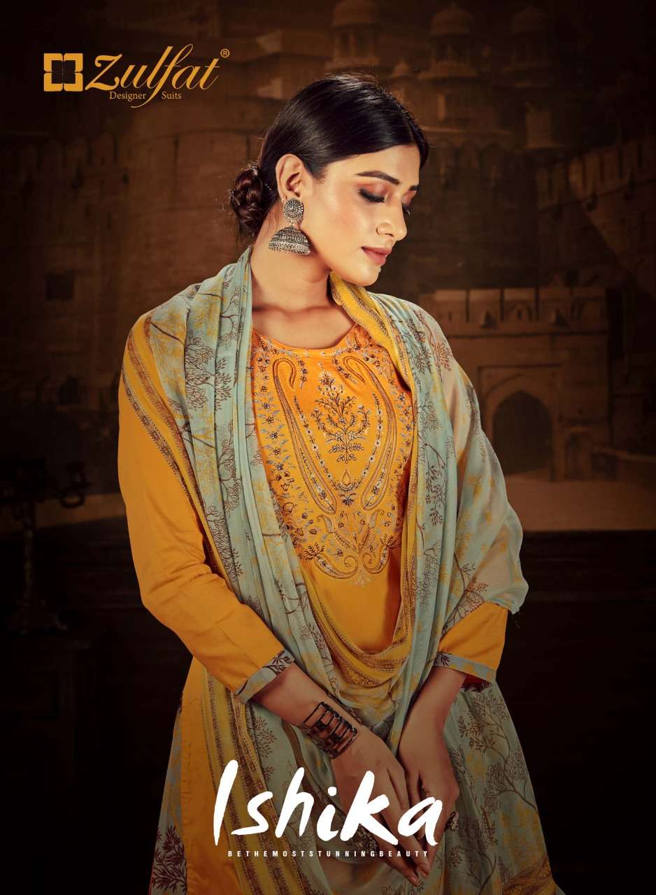 Jam Cotton With Embroidery Work Dress Material