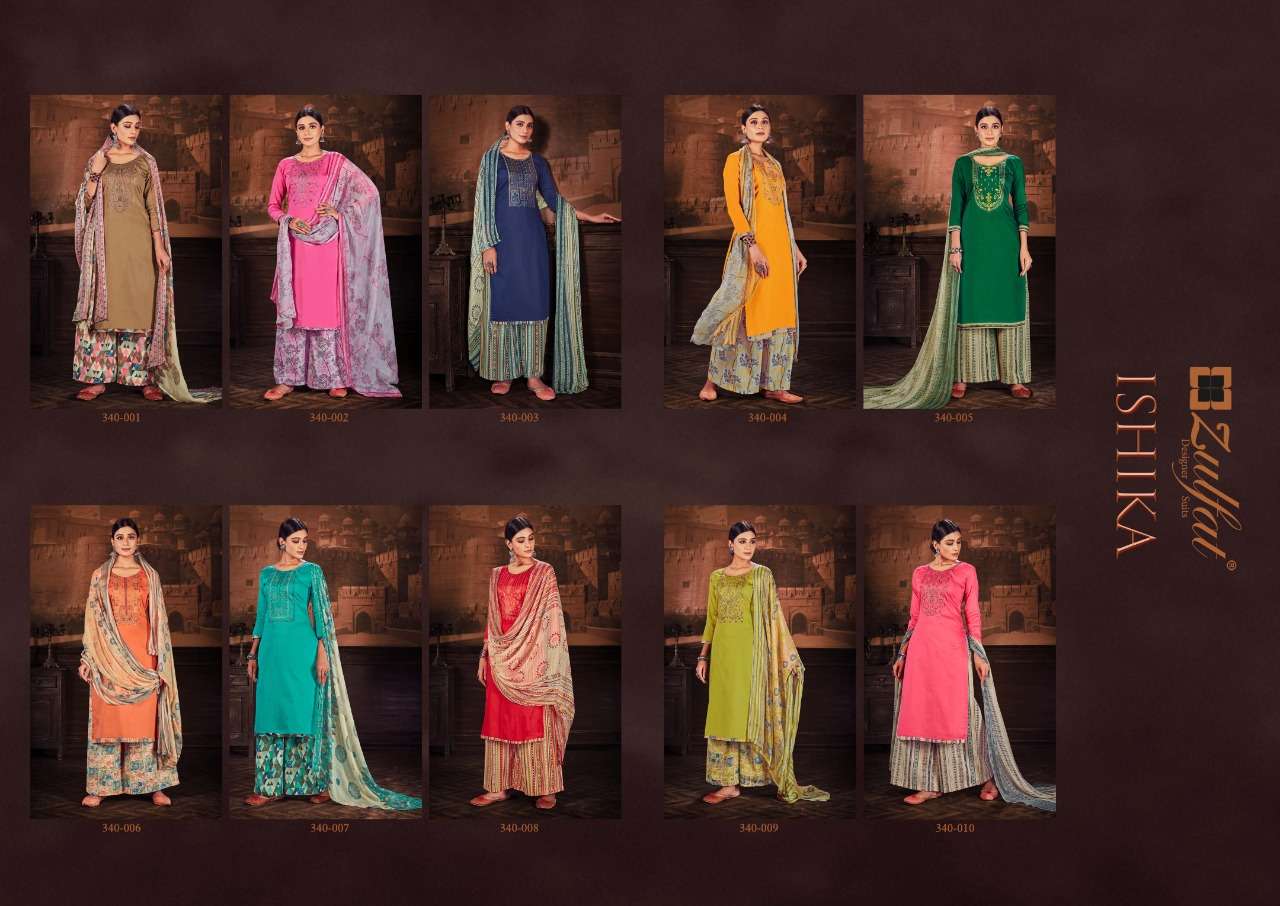 Jam Cotton With Embroidery Work Dress Material