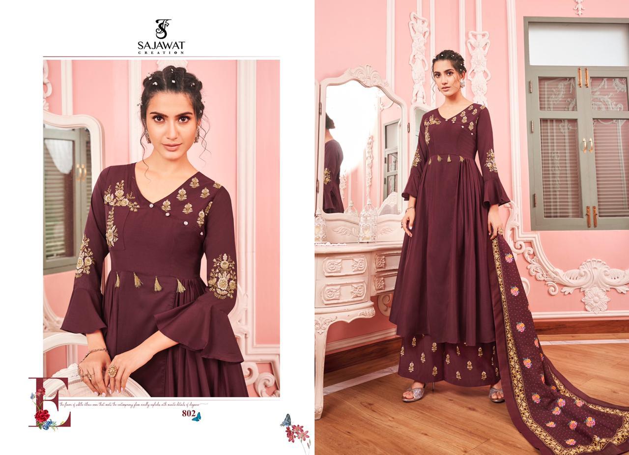 Maslin Fabric Heavy Embroidered Party Wear Fully Stitched Plazzo Dress Digital Printed Dupatta Salwar Suit
